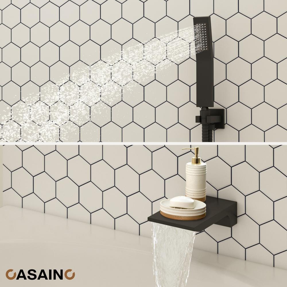 Large Nickel Multi-Head Rain Shower System with Handheld
