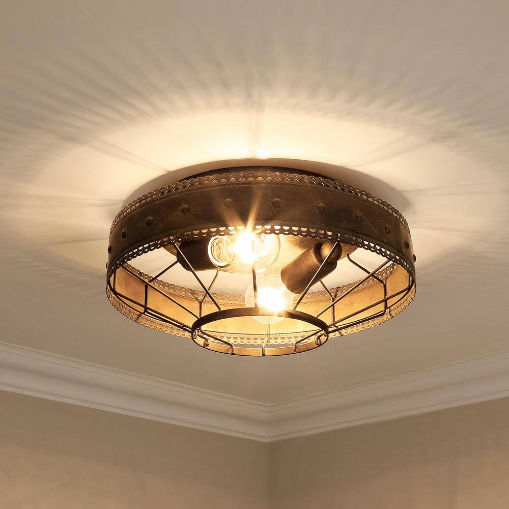 Copper Patina Farmhouse Indoor/Outdoor Flush Mount Light