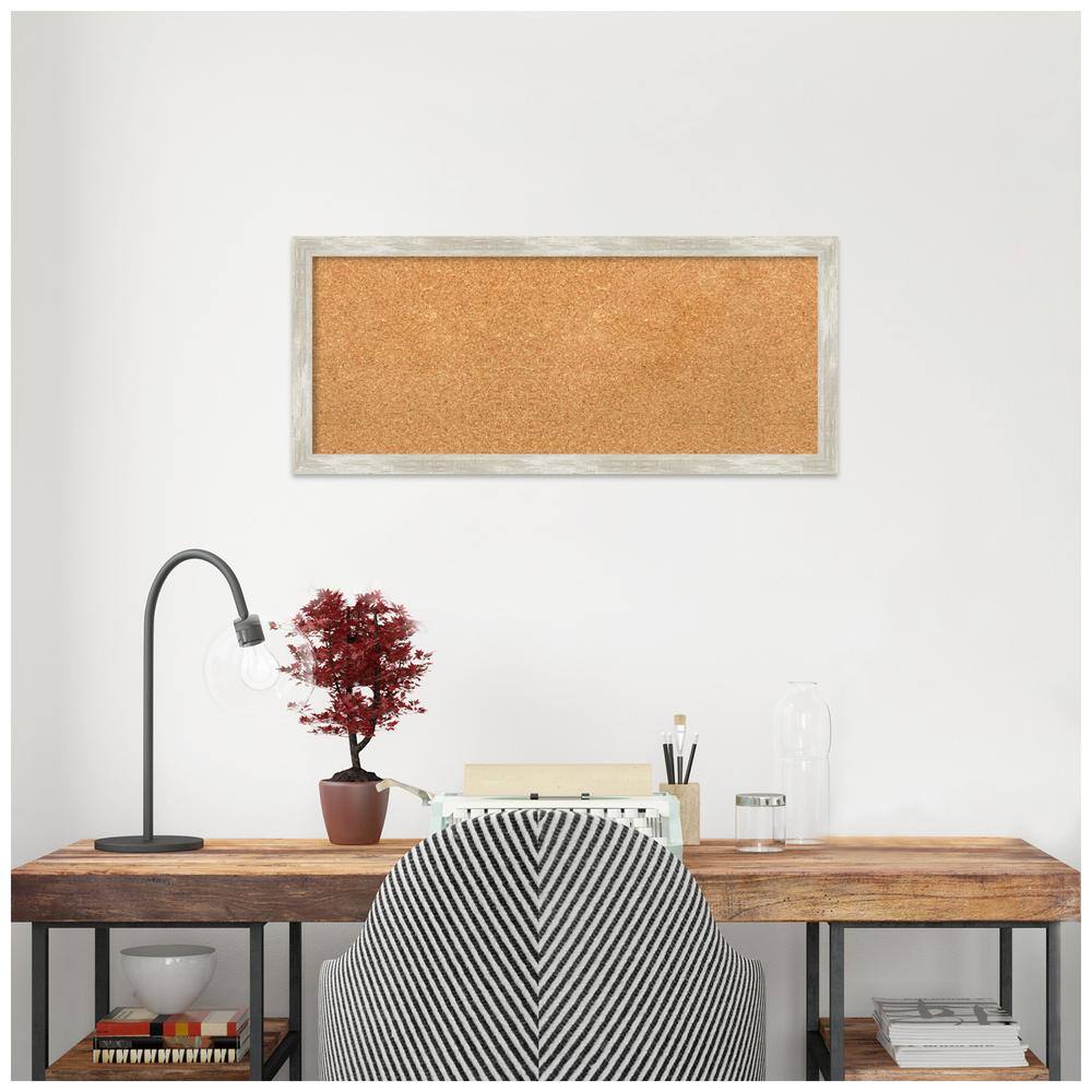 Natural Cork Board with Crackled Metallic Narrow Frame