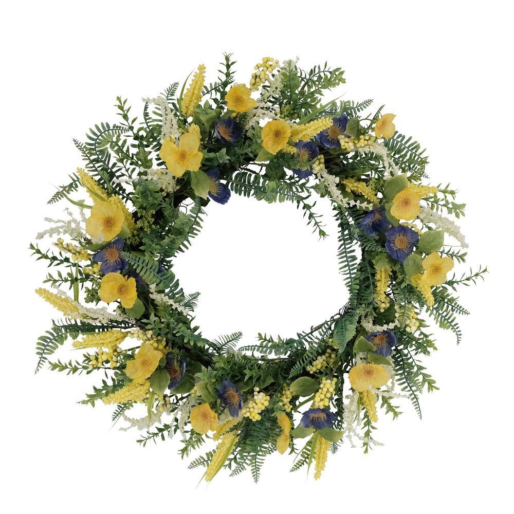 30 in. Artificial Poppy Floral Spring Wreath price history on PriceWatchPro