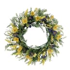 30 in. Artificial Poppy Floral Spring Wreath