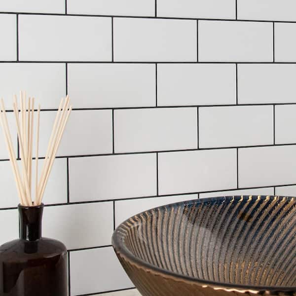 MSI White 3 in. x 6 in. Glossy Ceramic Subway Wall Tile