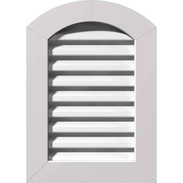 Ekena Millwork 18 in. x 18 in. Arch Top Gable Vent Functional with Flat Trim Frame