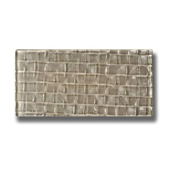 Metro Wave Olive Brown Subway 3 in. x 6 in. Glossy Textured Glass Decorative Wall Tile (0.125 sq.ft./Each)