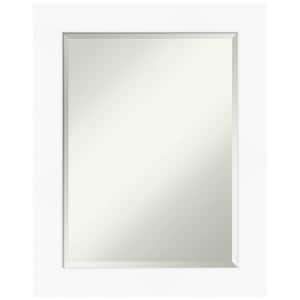 Medium Rectangle Matte White Beveled Glass Modern Mirror (29.5 in. H x 23.5 in. W)