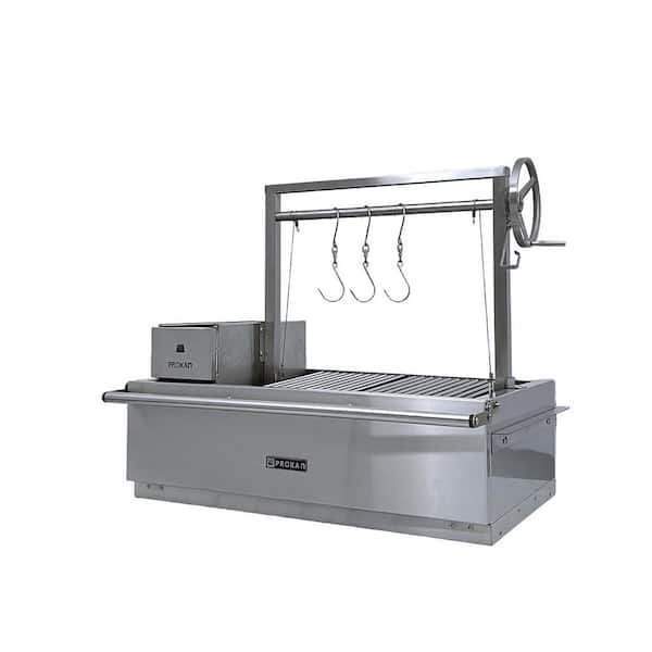 36 in. Infinity Portable Argentine Charcoal and Wood Built-In Grill in Stainless Steel