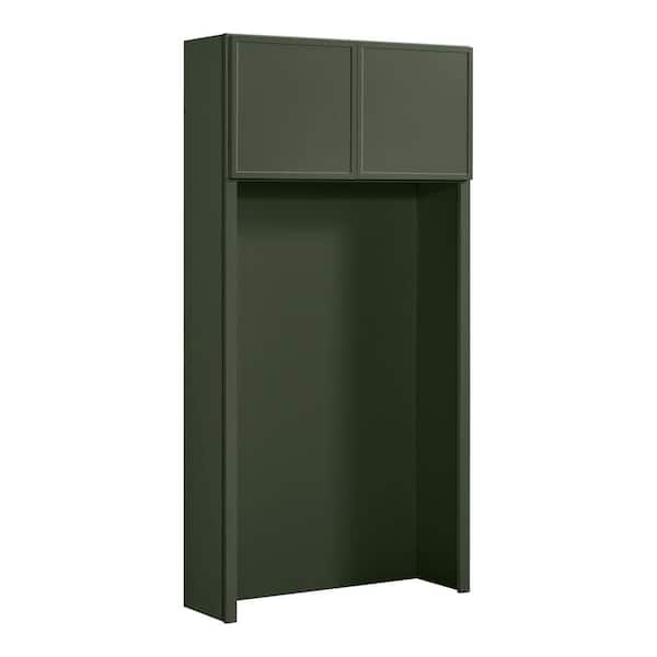 Leyton 36 in. W x 12 in. D x 72 in. D Ready To Assemble Plywood Slim Shaker Hall Tree Opening Cabinet in Fern Green