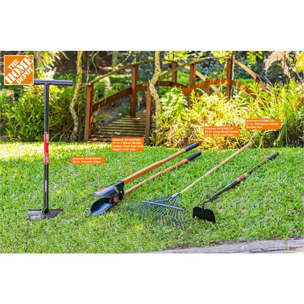 Husky 3-Piece Fiberglass Essential Lawn and Garden Tool Set with