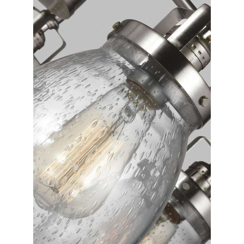 Belton 23.875" Vintage Industrial Brushed Nickel Chandelier