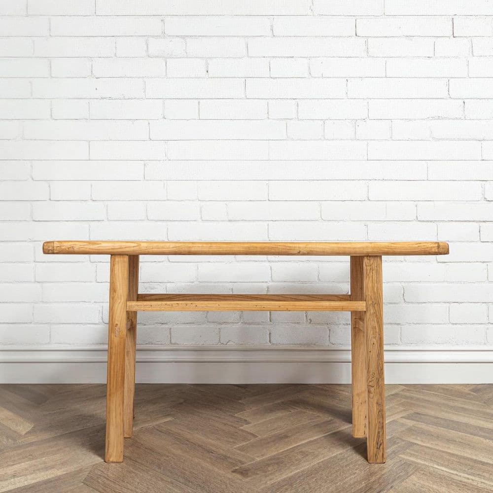 Reclaimed Elm Wood Console Table with Natural Finish