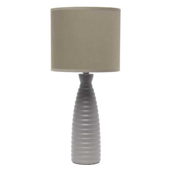 Simple Designs 20.25 in. Taupe Alsace Bottle Table Lamp