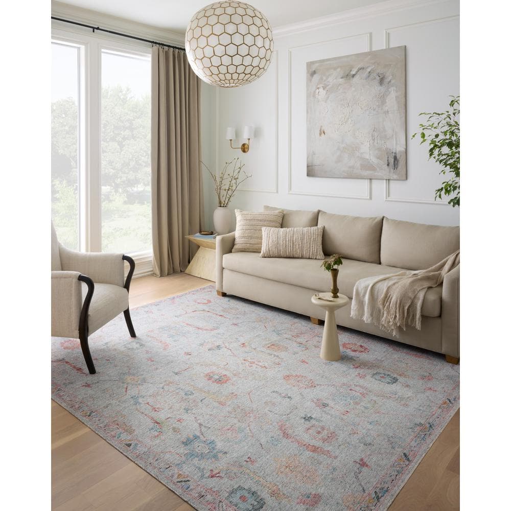 Elysium Blue and Multicolor Oriental Synthetic Rug