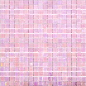 Skosh Glossy Pale Pink 11.6 in. x 11.6 in. Glass Mosaic Wall and Floor Tile (18.69 sq. ft./case) (20-pack)