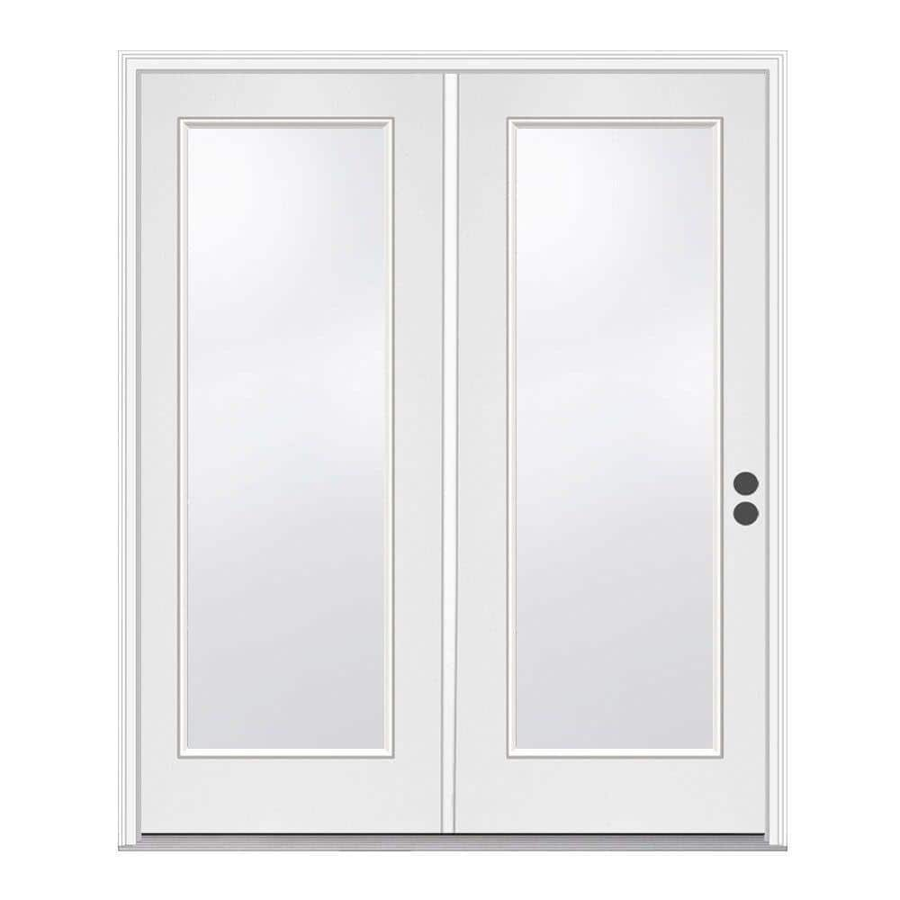 JELD-WEN 72 in. x 80 in. Primed Steel Left-Hand Inswing Full Lite Glass ...