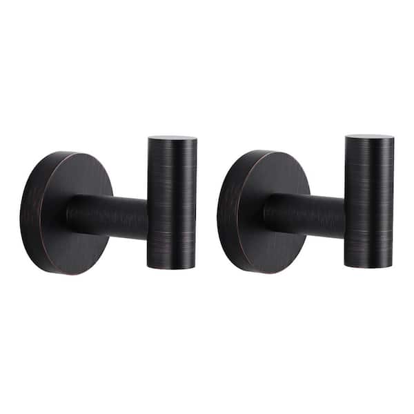 WOWOW Stainless Steel J-Hook Robe/Towel Hook in Oil Rubbed Bronze 2-Pack