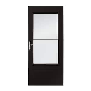 400 Series 32 in. x 80 in. Black Universal 3/4 Light Retractable Aluminum Storm Door with Nickel Hardware