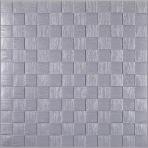 Falkirk Jura II 28 in. x 28 in. Peel and Stick Silver, Grey Cubes PE Foam Decorative Wall Paneling (10-Pack)