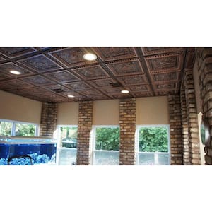 La Scala 2 ft. x 2 ft. PVC Lay-in or Glue-up Ceiling Tile in Antique Copper (100 sq. ft. / case)