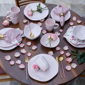 RYO 24-Piece Casual Pink Porcelain Dinnerware Set (Service for 6)