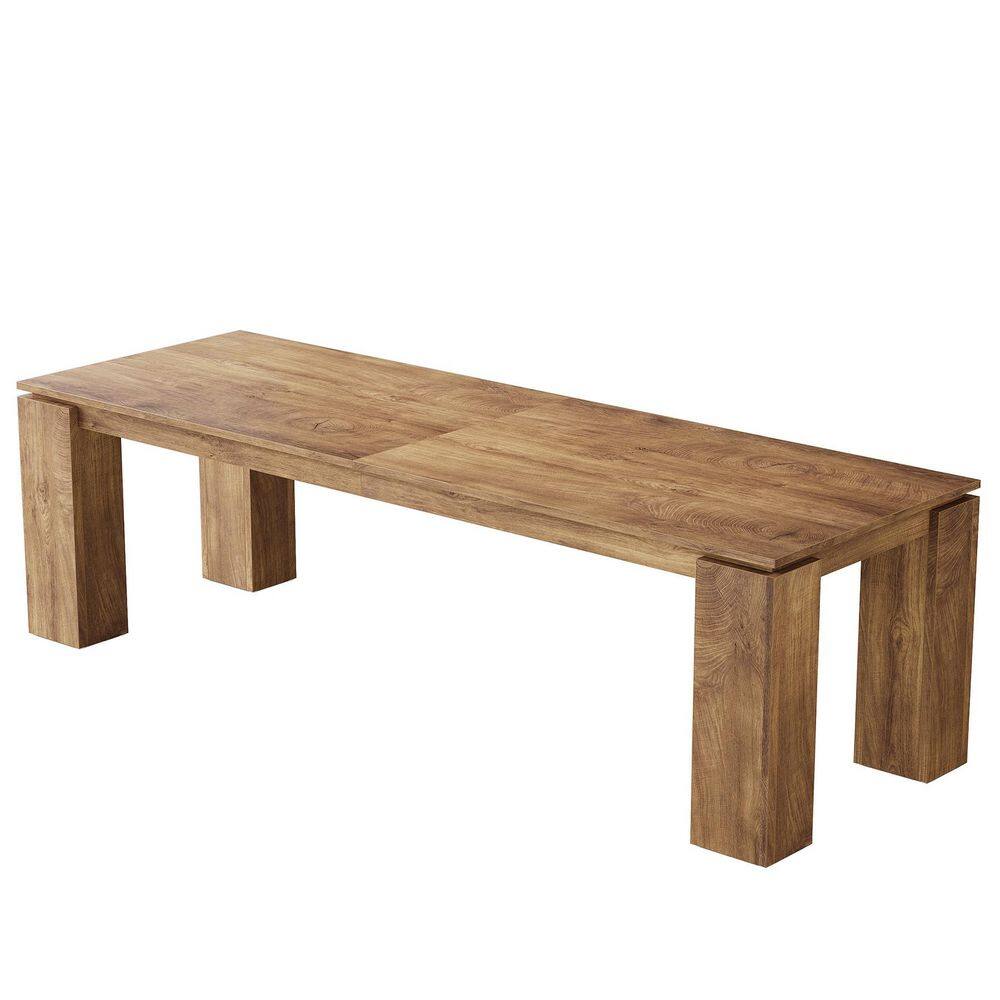 Moronia 86.61" in. Rectangle Brown Wood 2-Person Desk, Extra Long Double Computer Desk, Writing Desk for Home Office