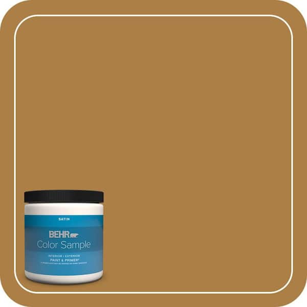 BEHR PREMIUM PLUS 8 oz. #M280-7 24 Karat Satin Enamel Interior/Exterior Paint & Primer Color Sample
