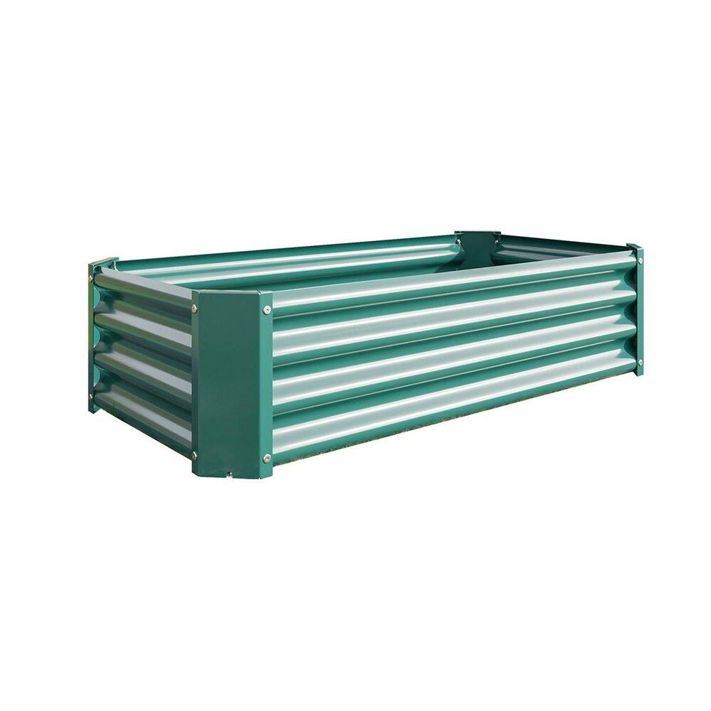 4 x 2 x 1 ft. Green Metal Rectangular Raised Garden Bed Outdoor Planter Box for Vegetables Flowers Herbs Fruits (1-Pack) price history on PriceWatchPro