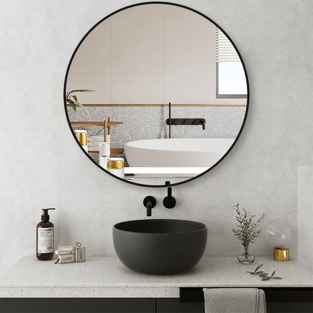 Cesicia 36 in. W x 36 in. H Round Framed Wall Mount Bathroom Vanity ...