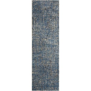 Celena Altenz Blue 2 ft. x 6 ft. 7 in. Abstract Polypropylene Runner Rug