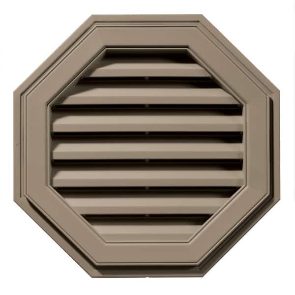 Builders Edge 22 in. x 22 in. Octagon Brown/Tan Plastic Weather Resistant Gable Louver Vent