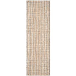 Natural Fiber Gray/Beige 3 ft. x 8 ft. Solid Runner Rug