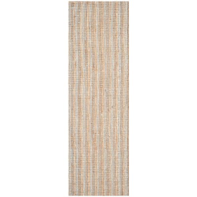 SAFAVIEH Natural Fiber Gray/Beige 3 ft. x 8 ft. Solid Runner Rug