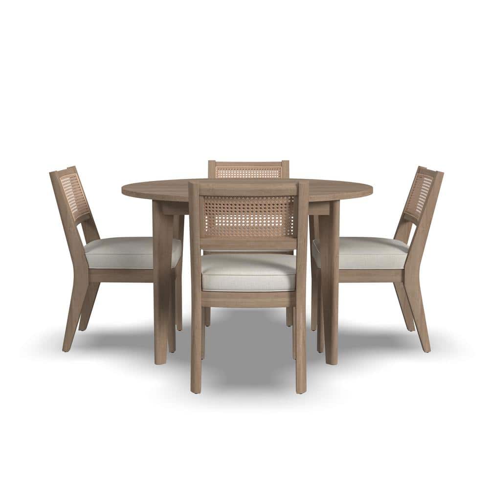 Brentwood Light Oak Round Dining Set with 4 Chairs