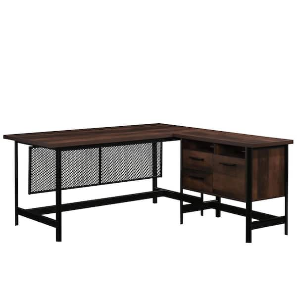 SAUDER Briarbrook  in. L-Shape Barrel Oak Computer Desk with File  Storage 430071 - The Home Depot