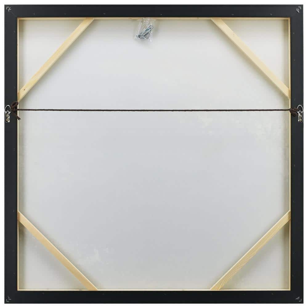 Empire Art 36" Square Textured Metallic Abstract Canvas with Gold Frame