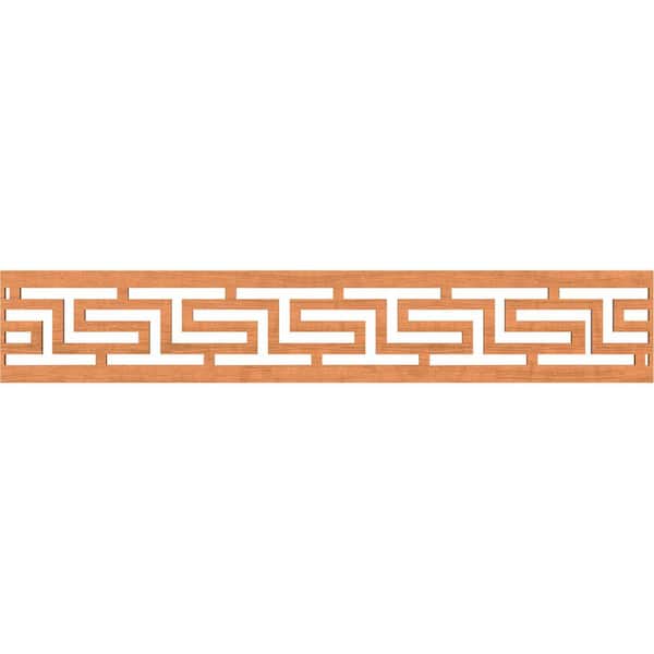 Ekena Millwork Tulum Fretwork 0.25 in. D x 46.625 in. W x 8 in. L Cherry Wood Panel Moulding