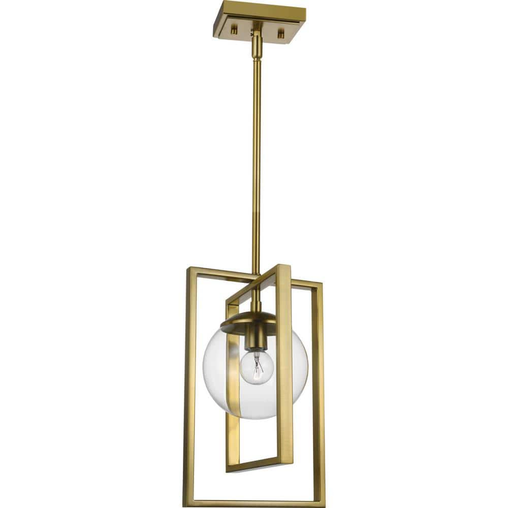Atwell Brushed Bronze Pendant with Clear Globe Shade