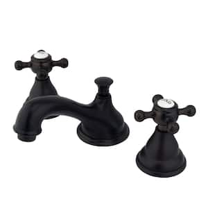 Royale 8 in. Widespread 2-Handle Bathroom Faucets with Brass Pop-Up iin Oil Rubbed Bronze