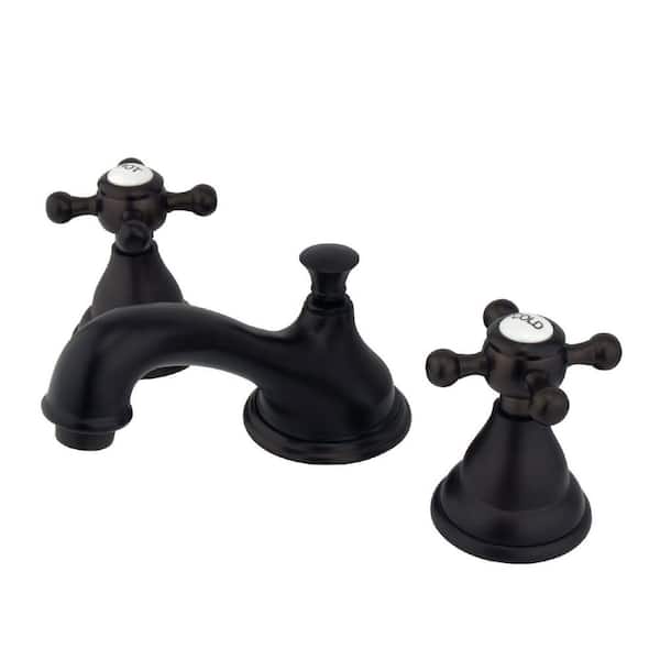 Kingston Brass Royale 8 in. Widespread 2-Handle Bathroom Faucets with Brass Pop-Up iin Oil Rubbed Bronze