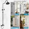 AlenArt Outdoor Shower Fixture Matte Black – 8 Inch Rain Shower Head With Handheld Spray & Tub Spout, Wall Mount Double Handle Set