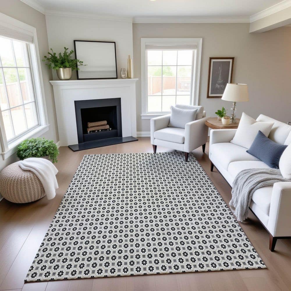 Mayfield Premium Machine Washable Abstract AMF1428 Ivory 10 ft. x 14 ft. Area Rug price history on PriceWatchPro
