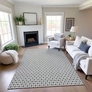 Mayfield Premium Machine Washable Abstract AMF1428 Ivory 8 ft. x 10 ft. Area Rug