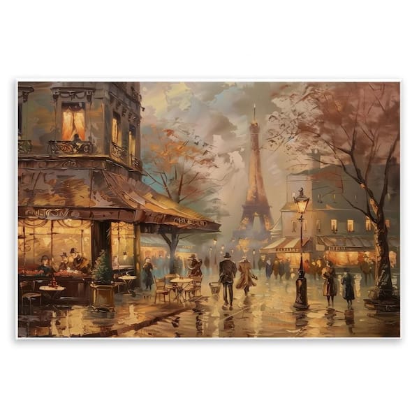 Stupell Industries Parisian Fall Townscape by LSR Design Studio Unframed People Graphic Art Print 10 in. x 15 in.