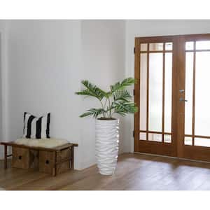 49 in. Artificial Real Touch Palm Tree in Fiberstone Planter