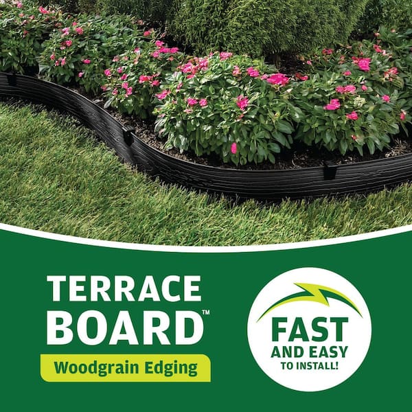 40 ft. x 4 in. Terrace Board Black Landscape Plastic Edging