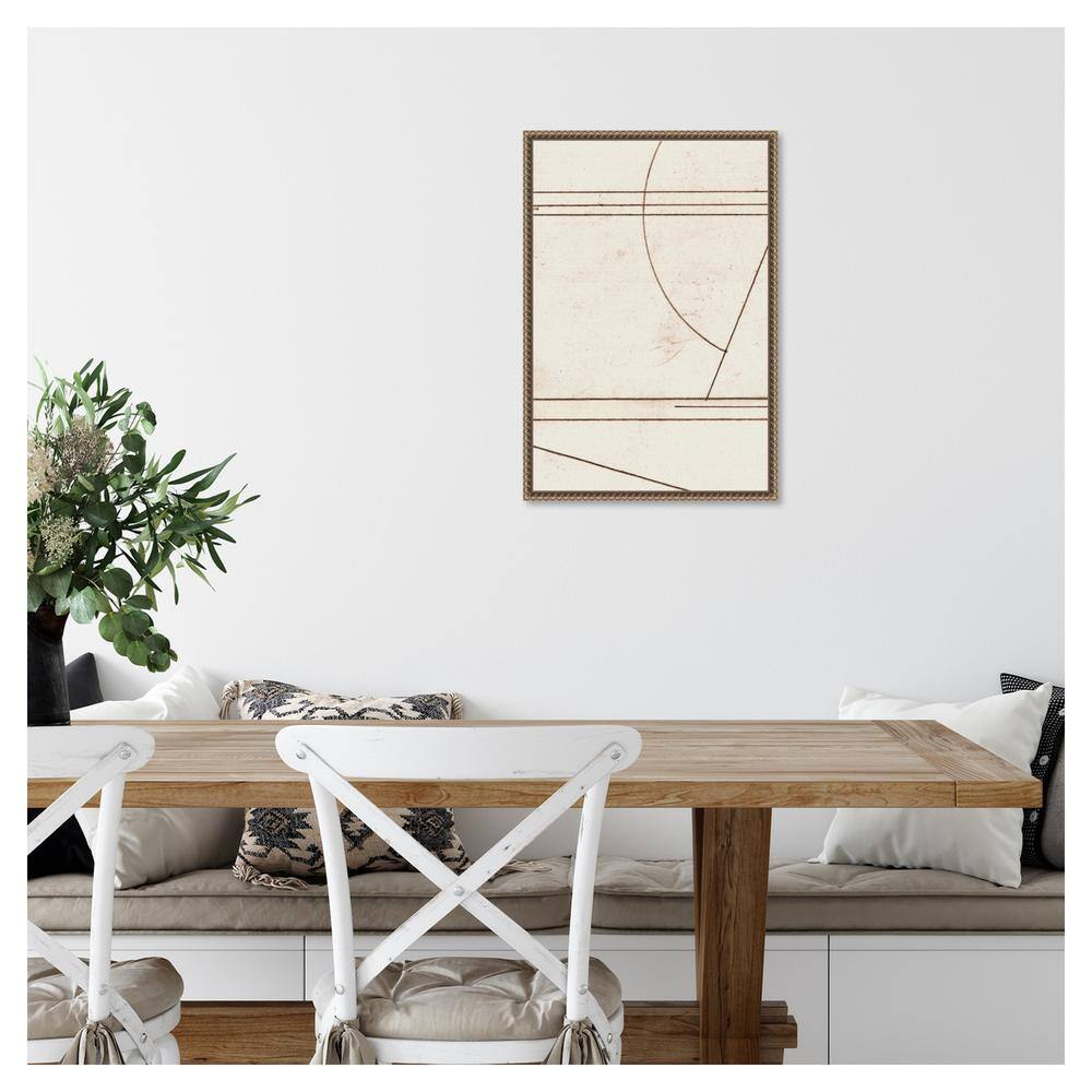 Minmod No1 Abstract Canvas Wall Art with Bronze Frame, 16 x 23-in