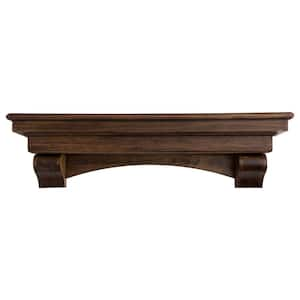 60 in. Dark Chocolate French Corbel Mantel Shelf