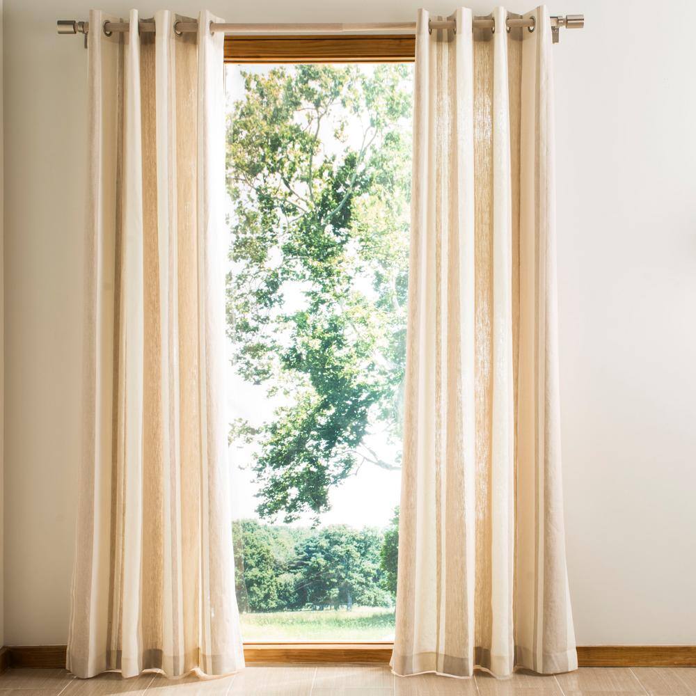 Ivory Linen and Cotton Sheer Grommet Window Panel