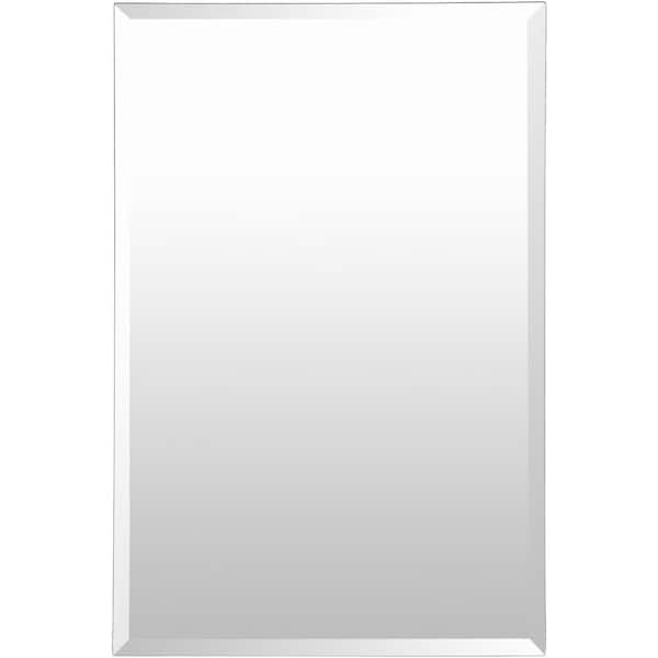 Livabliss Contour 36 in. H x 24 in. W Modern Rectangle Silver Wall Mirror