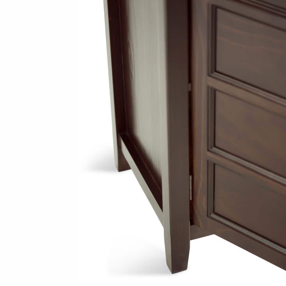 Mahogany Brown 60" Solid Wood TV Stand with Cabinets