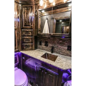 Under-Counter Square Hammered Copper Bathroom Sink in Oil Rubbed Bronze